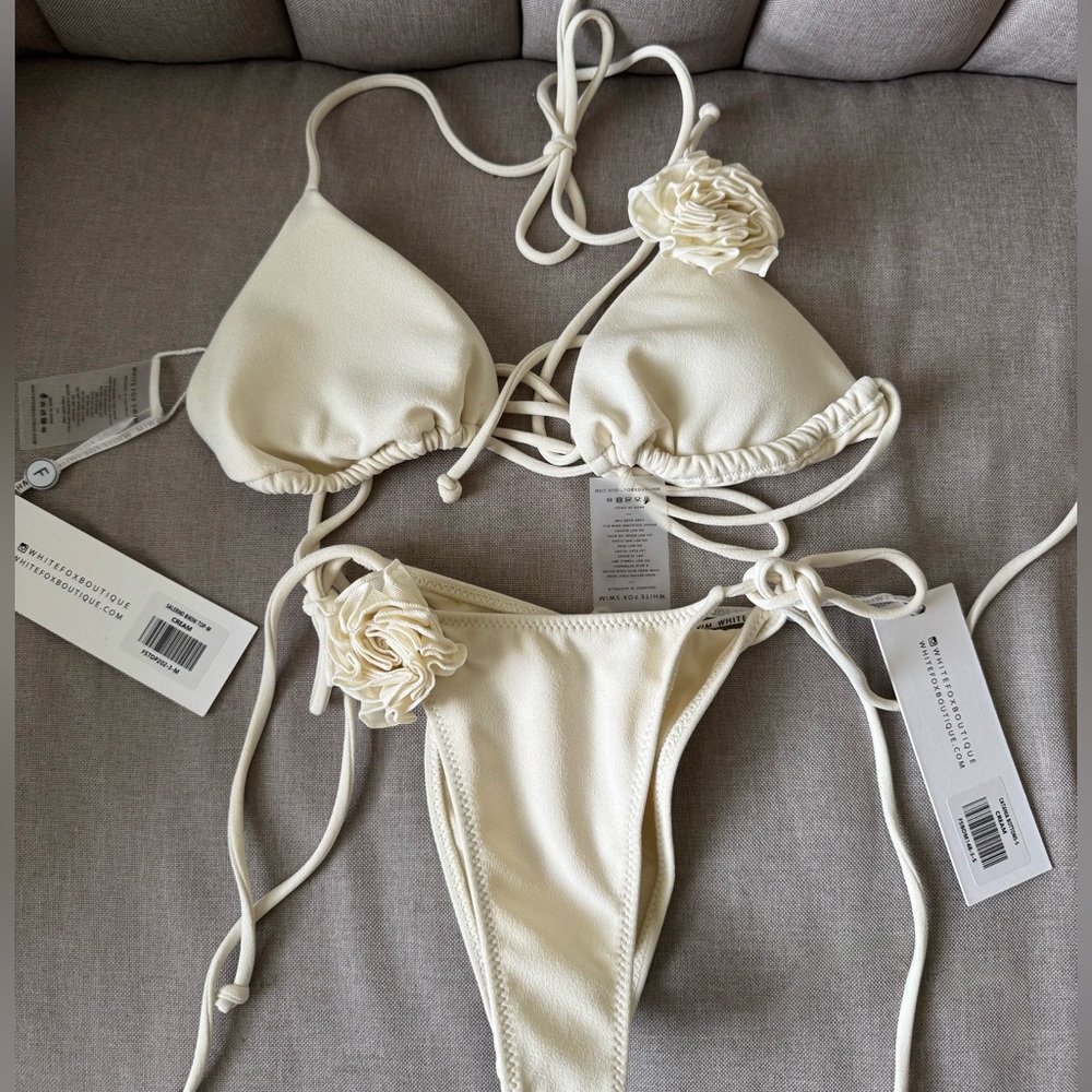 Rosette bikini salerno & Catalina cream (white fox, SAME bikini)